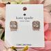 Kate Spade Jewelry | Kate Spade New York Save The Date Pave Princess Cut Studs ~ Diamond Earrings | Color: Gold/Pink/Tan | Size: See Description