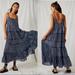 Free People Dresses | Free People Midnight Dance Tiered Maxi Dress In Eclipse Combo Blue | Size S | Color: Blue | Size: S