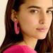 J. Crew Jewelry | Jcrew Sparkly Beaded Hoop Earrings Nwt Vivid Begonia | Color: Pink | Size: Os