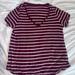 American Eagle Outfitters Tops | American Eagle Soft And Sexy Striped V Neck Top | Color: Purple/White | Size: M