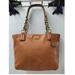 Coach Bags | Coach Madison Brown Leather Chain Strap Zipper Closure Tote Shoulder Bag | Color: Brown/Tan | Size: Os