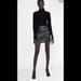 Zara Skirts | Bnwt Zara Basic Faux Leather Mini Skirt | Color: Black/Silver | Size: M