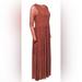 Free People Dresses | Free People Pumpkin And Pink Mesh Maxi Dress With Smocked Bodice Xs/S | Color: Orange/Pink | Size: S