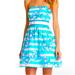 Lilly Pulitzer Dresses | Lilly Pulitzer Langley Shorely Blue Beaded Strapless Silk Blend Dress Size 10 | Color: Blue/White | Size: 10