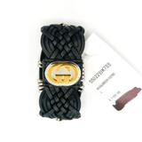 Gucci Jewelry | Gucci Marina Black Leather Braided Gg Authenticated Bracelet | Color: Black | Size: Os