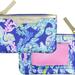 Lilly Pulitzer Bags | Lilly Pulitzer Id Holder Wallet, Blue Keychain Wallet With Zip Close, Cute Card | Color: Blue/Silver | Size: Os