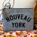 Kate Spade Bags | Kate Spade New York Nouveau York Felt Pouch W/ Red Pompom Wristlet Clutch, Nwt | Color: Gray/Red | Size: Os