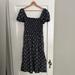 J. Crew Dresses | J. Crew Navy And White Floral Smocked Puff Sleeve Midi Dress | Color: Blue/White | Size: M