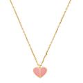 Kate Spade Jewelry | Kate Spade Pink Heritage Heart Enamel Spade Mini Pendant Gold Necklace | Color: Gold/Pink | Size: Os