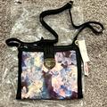 Jessica Simpson Bags | Jessica Simpson Evan Floral Leather Crossbody Double Zip Bag Purse Wallet Frost | Color: Black/Blue | Size: Os