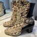 Gucci Shoes | Gucci Elaphe Snakeskin Elizabeth Boots Roccia Black | Color: Black/Cream | Size: 6.5