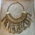 Anthropologie Jewelry | Anthropologie Gladiator Style Gold Plated Necklace | Color: Gold | Size: Os