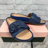 Kate Spade Shoes | Kate Spade Women’s Slides Maribelle Raffia Outerspace Blue Sandals New | Color: Blue | Size: Various