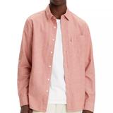 Levi's Shirts | Levi’s Standard Fit Corte Standard Button Up Linen Cotton Shirt In Rooibos Tea | Color: Pink/Red | Size: M