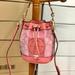 Coach Bags | Coach Mini Dempsey Bucket Bag In Signature Jacquard With Stripe And Coach Patch | Color: Pink | Size: Os