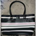 Kate Spade Bags | Kate Spade Striped Bag. Pink White And Black Stripes. | Color: Black/Pink/White | Size: 12” At Bottom 16” Mid Bag X 9.5” Tall