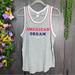 Pink Victoria's Secret Tops | **5/$25pink Victoria's Secret Sleeveless American Dream Tank Top Size Large | Color: Gray/White | Size: L