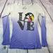 Disney Tops | Disney Mickey Mouse Love Womens Long Sleeve T-Shirt Sz Small | Color: Purple/White | Size: S