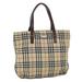 Burberry Bags | Burberry Nova Check Blue Label Hand Bag Nylon Leather Beige Brown Auth Yb329 | Color: Brown | Size: W10.2 X H9.4 X D4.7inch