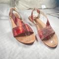 Free People Shoes | Free People Under Wraps Metallic Red Boho Sandals | Color: Red/Tan | Size: 7.5