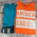 American Eagle Outfitters Shirts | Lot Of 2 American Eagle Aeo Men's Xlt Orange Teal Long Sleeve T-Shirt Shirt Euc | Color: Blue/Orange | Size: Xlt