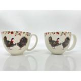 Anthropologie Dining | Anthropologie Inslee Fariss Autumn's Bounty Turkeys Tea Cup Stoneware | Color: Brown/White | Size: Os