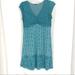 Athleta Dresses | Athleta V-Neck Cap Sleeve Turquoise Cotton Blend Knit Dress Xl | Color: Blue | Size: Xl