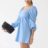 J. Crew Dresses | J. Crew Dress Squareneck Soft Gauze Dress In Chambray Blue Sz 2x Nwt Puff Sleeve | Color: Blue | Size: 2x