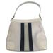 Gucci Bags | Gucci Vintage White Canvas And Patent Leather Satchel With Black Stripe | Color: Black/White | Size: 12.5" X 3.75" X 10"