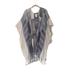 American Eagle Outfitters Sweaters | American Eagle Outfitters Poncho Cardigan Shawl W/ Fringes Blue Gray Cream Sz Os | Color: Blue/Cream | Size: Os