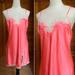 Victoria's Secret Intimates & Sleepwear | Free With Bundle | Victoria’s Secret Coral Pink Satin Lace Slip Dress Sz Large | Color: Orange/Pink | Size: L