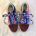 Vans Shoes | Limited Edition Vans Suede Color Block Skate Shoes | Color: Blue/Pink | Size: 7