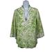 Lilly Pulitzer Tops | Lilly Pulitzer Tunic Top Size 8 Green Newbury Beaded White Paisley Floral 3/4 | Color: Green | Size: 8