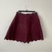 Anthropologie Skirts | Anthropologie High-Waisted Mini Skirt With Scalloped Hem, Burgundy Size Medium | Color: Purple/Red | Size: M