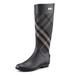 Burberry Shoes | Burberry Clemence Check Panel Rain Boots | Color: Black/Gray | Size: 9