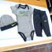 Nike One Pieces | Nike Baby 3-Piece Box Set, Black/Gray, 0-6 Months, Nib | Color: Black/Gray | Size: 0-6 Months