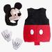 Disney One Pieces | New! Disney Store Baby Mickey Mouse Plush Costume Squeaky Nose Gloves 12-18 M | Color: Black/Red | Size: 12-18mb