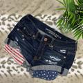 American Eagle Outfitters Shorts | American Eagle Red, White & Blue Jean Shorts | Color: Blue/Red/White | Size: 4