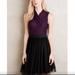 Anthropologie Dresses | Anthropologie Purple Drape Front Black Tulle Dress | Color: Black/Purple | Size: Mp