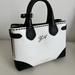 Burberry Bags | Burberry Small Banner Perforated Leather Tote | Color: Black/White | Size: Os