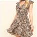 Free People Dresses | Free People Jet Combo French Quarter Wrap Dress Size Medium | Color: Brown/Cream | Size: M