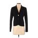 Calvin Klein Blazer Jacket: Short Black Print Jackets & Outerwear - Women's Size 4 Petite