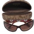 Coach Accessories | Coach Brown Rectangular Sunglasses. Case Is Included. Sarah Is The Name Of These | Color: Brown/Gold | Size: Os