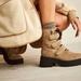 Free People Shoes | Free People Suede Emmet Lace Up Lug Sole Boots 39 | Color: Cream | Size: 9