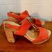 Coach Shoes | Coach Valeann Cork Platform Suede Tulip Sandals In Coral | Color: Orange | Size: 8.5