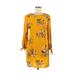 Old Navy Casual Dress - Shift High Neck Long sleeves: Yellow Floral Dresses - Women's Size Medium