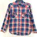 American Eagle Outfitters Tops | American Eagle Outfitters Shirt Women's M Blue Pink Boyfriend Fit Plaid Collared | Color: Blue/Pink | Size: M