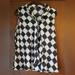 Nine West Tops | Brown And White Checkered Sheer Sleeveless Shirt | Color: Brown/White | Size: Xl