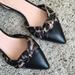 J. Crew Shoes | J. Crew Pointed Shoes Size 8.5 Black Animal Print Leather | Color: Black/Brown | Size: 8.5