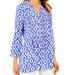 Lilly Pulitzer Tops | Lilly Pulitzer Sarasota Tunic Xs Blue White Fish Print Notch Neck Pintucks | Color: Blue/White | Size: Xs